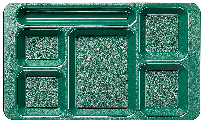 Cambro Camwear® 5-Compartment Trays, 15"W, Sherwood Green, Pack Of 24 Trays