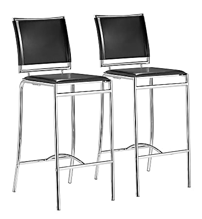 Zuo Modern Soar Bar Chairs, Black, Set Of 2 Chairs