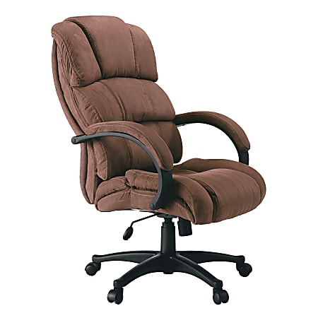 RS To•Go™ High-Back Microfiber Fabric Chair, 48 1/2"H x 25 3/4"W x 33"D, Black Frame, Brown Fabric