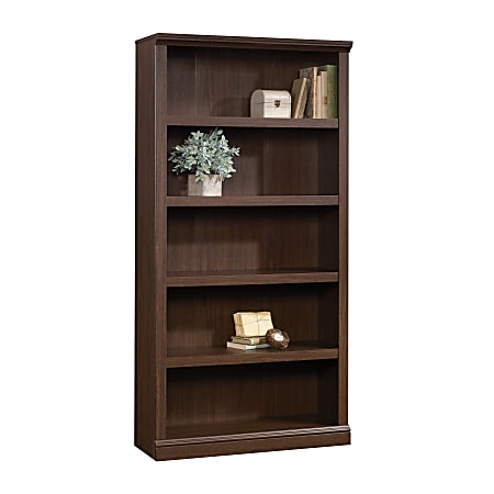 Realspace® Premium Bookcases 70 1/16"H 5-Shelf Transitional Bookcase, Mocha