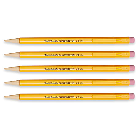 Paper Mate Sharp Writer Mechanical Pencils - Yellow Barrel - 5 / Pack Paper Mate Sharp Writer Mechanical Pencils - Yellow Barrel - 5 / Pack