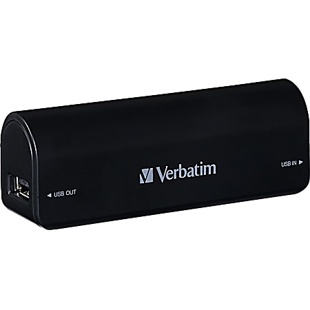 Verbatim Portable Power Pack, 2600mAh - Black - For iPod, iPhone, USB Device, e-book Reader, Smartphone, Bluetooth Headset, Wireless Keyboard - Lithium Ion (Li-Ion) - 2600 mAh - 1.10 A - 5 V DC Output - 5 V DC Input - 2 x - Black