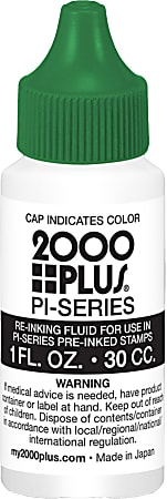 Pre-inked Stamp Re-Inking Fluid, 30 CC., Green