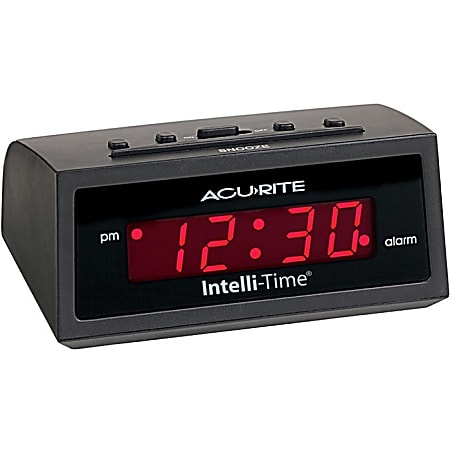 AcuRite 5-inch Intelli-Time Alarm Clock - Digital - Electric - LCD