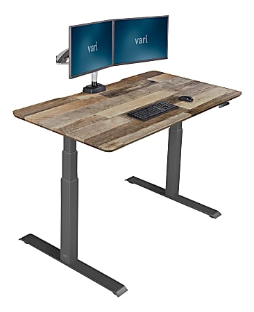 Vari Electric Standing Desk Electric 60 W Reclaimed Wood Office