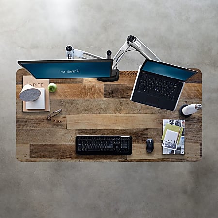 Vari Electric Standing Desk Electric 60 W Reclaimed Wood Office Depot