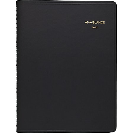 AT-A-GLANCE® 13-Month Weekly Planner, 7" x 8-3/4", Black, January 2022 To January 2023, 7086505