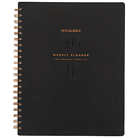 AT-A-GLANCE® Signature 2026 Weekly Monthly Planner, Black, Large, 8 1/2" x 11"