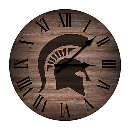 Imperial NCAA Rustic Wall Clock, 16”, Michigan State University