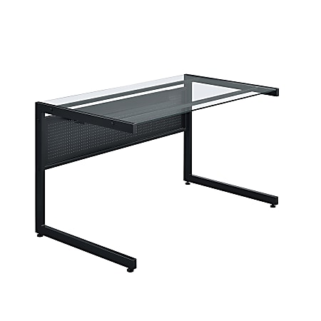 Eurostyle Caesar 50"W Computer Desk, Black/Clear