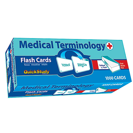 QuickStudy Flash Cards, 4" x 3-1/2", Medical Terminology, Pack Of 1,000 Cards