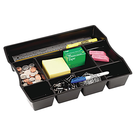 Rubbermaid® Regeneration Plastic Storage Deep Drawer Organizer, 2 1/2" x 11 15/16" x 14 15/16", Black
