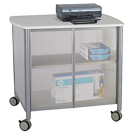 Safco® Impromptu Machine Stand, Deluxe With Doors, 30 3/4"H x 34 3/4"W x 25 1/2"D, Gray