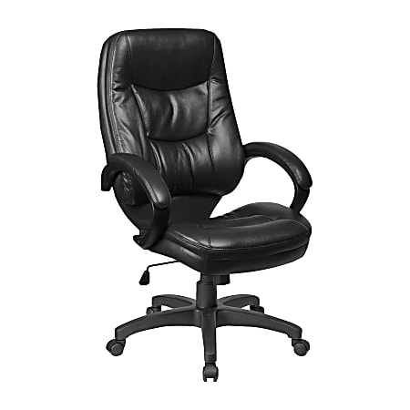 Lorell® Westlake Ergonomic Bonded Leather High-Back Chair, Black