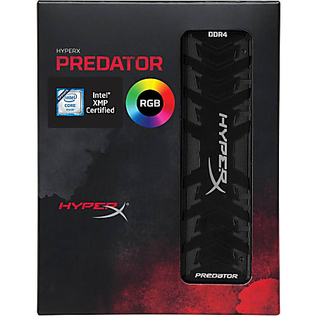 HyperX Predator RGB - DDR4 - kit - 32 GB: 4 x 8 GB - DIMM 288-pin - 3000 MHz / PC4-24000 - CL15 - 1.35 V - unbuffered - non-ECC - black