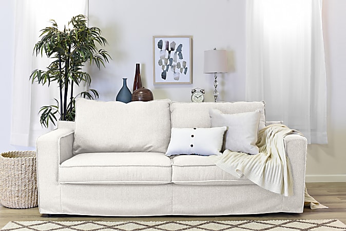 Serta® Colton 85" Sofa With Slipcover, Cream