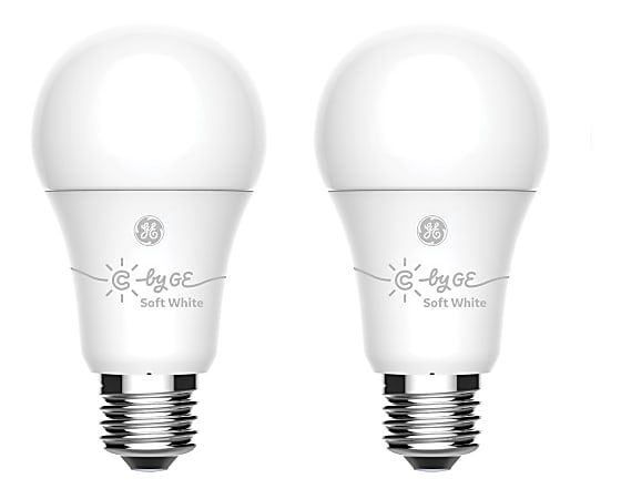 C by GE Soft White A19 Smart LED Bulbs, 60 Watt, 7000 Kelvin, Pack Of 2 Bulbs