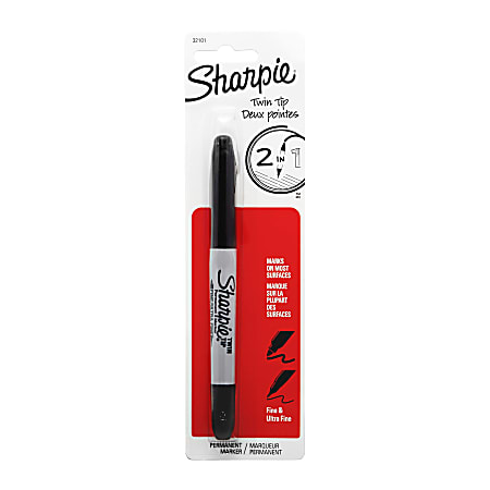 Sharpie Twin Tip Permanent Markers - Fine, Ultra Fine Marker Point - Black Alcohol Based Ink - 4 / Pack Sharpie Twin Tip Permanent Markers - Fine, Ultra Fine Marker Point - Black Alcohol Based Ink - 4 / Pack