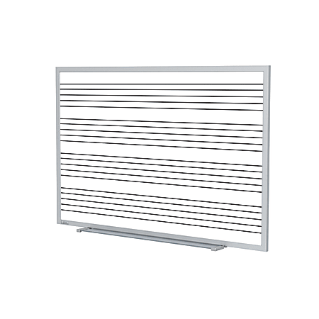 Ghent Floor Partition With Aluminum Frame, 71-7/8"H x 48"W x 2"D, White/Silver