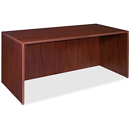 Lorell® Essentials 72"W Rectangular Shell Computer Desk, Mahogany