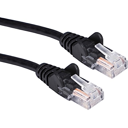 QVS 350MHz CAT5e Flexible Snagless Patch Cord - 125 ft Category 5e Network Cable for Network Device, Hub, Computer, Patch Panel - First End: 1 x RJ-45 Network - Male - Second End: 1 x RJ-45 Network - Male - Patch Cable - Black