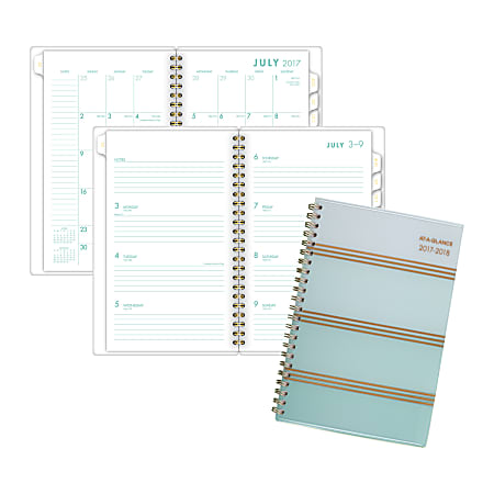 AT-A-GLANCE® Fashion Academic Weekly/Monthly Planner, 4 7/8" x 8", Ombre Mint, July 2017 to June 2018