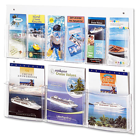 Safco Nine Compartment Magazine/Pamphlet Display - 9 Compartment(s) - Compartment Size : 7"x2"x9.12" - 5666CL