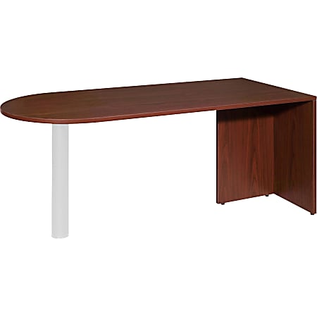 Lorell® Essentials 66"W Desk Peninsula, Mahogany