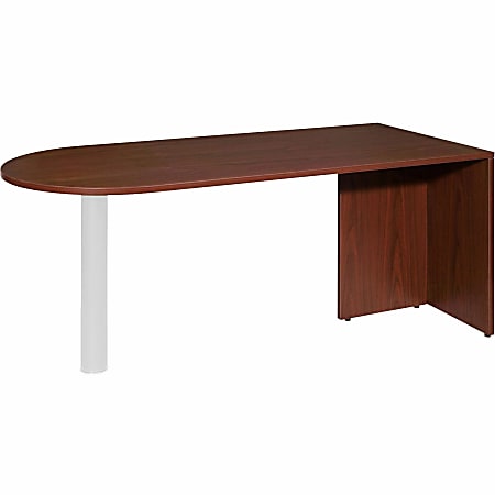 Lorell® Essentials 66"W Desk Peninsula, Mahogany