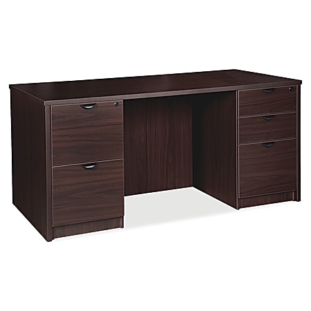Lorell® Prominence 2.0 60"W Double-Pedestal Computer Desk, Espresso