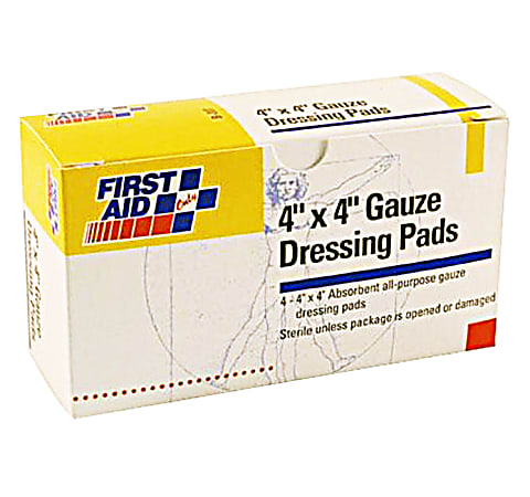 First Aid Only 3-Ply Gauze Pads, 4" x