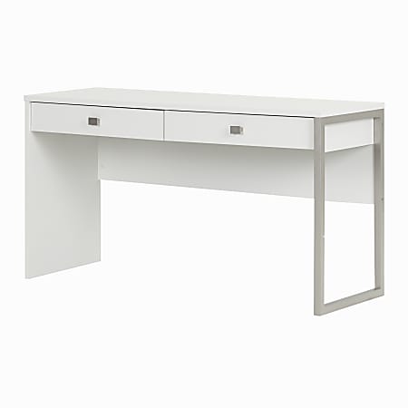 South Shore Interface 53"W Computer Desk With 2 Drawers, Pure White