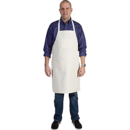 Creativity Street Adult Cotton Art Apron - 2 - Cotton, Canvas - For Art - White - 1 Each
