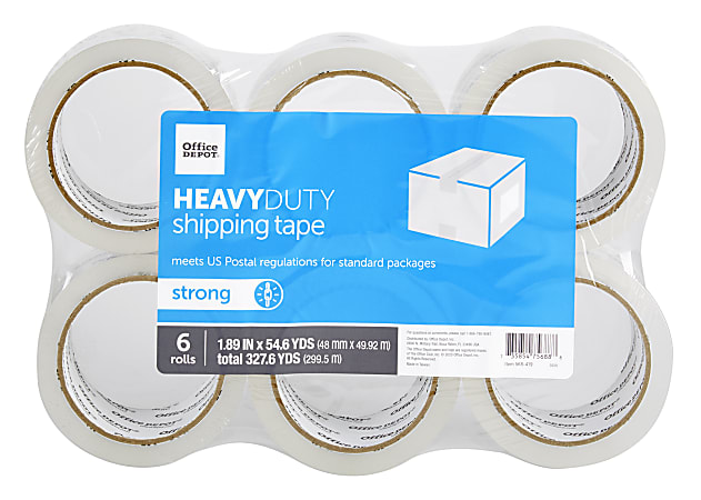 Tether Monumentaal Specialist Office Depot Brand Heavy Duty Shipping Packing Tape 1.89 x 54.6 Yd. Crystal  Clear Pack Of 6 Rolls - Office Depot