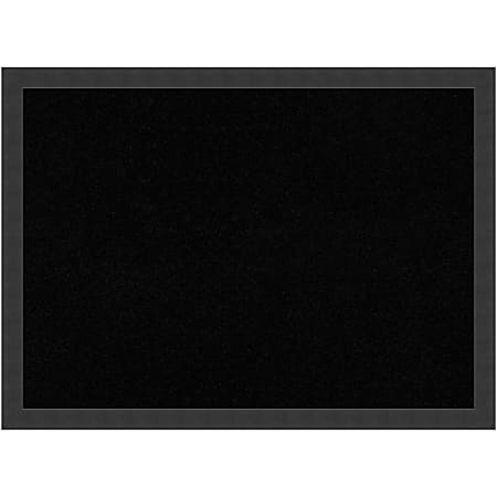 Amanti Art Cork Bulletin Board, 30" x 22", Black, Mezzanotte Black Wood Frame