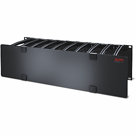 APC by Schneider Electric Horizontal Cable Manager - Cable Manager - Black - 3U Rack Height - TAA Compliant