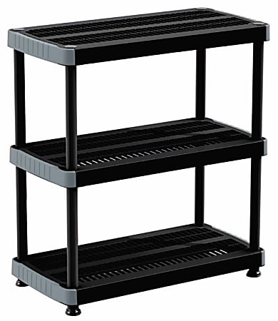 Rimax Heavy Duty Resin Shelving 3 Tier Black - Office Depot