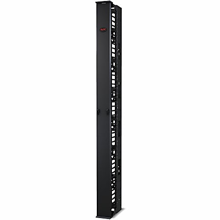 APC Performance,Vertical Cable Manager for 2 & 4 Post Racks, 84"H x 6"W, Single Sided with Door  Cable Manager  Black  0U Rack Height  1 Pack