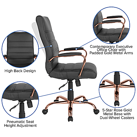 Pink faux sales leather office chair