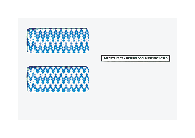 Harland Clarke Double-Window Envelopes, For 1099-R And 1099-MISC Tax Forms, 5 3/4" x 8 3/4", White, Pack Of 25