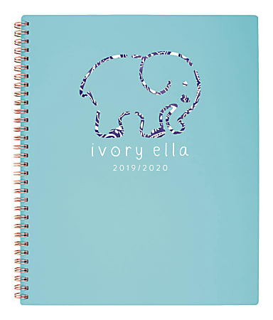 Cambridge® Ivory Ella Tile Weekly/Monthly Planner, 8-1/2" x 11", Teal, January To December 2020, 1337-905