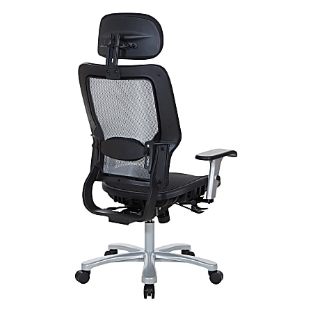 Office Star™ Space Seating 63 Series Air Grid Big And Tall Ergonomic Chair,  Black/Silver