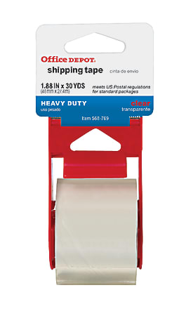 Office Depot® Brand Heavy-Duty Shipping Tape With Dispenser, 2" x 30 Yd., Clear