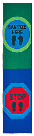 Carpets for Kids® KID$Value Rugs™ Sanitize Here Activity Runner Rug, 3' x 12' , Blue