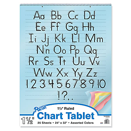 Pacon® Color Paper Chart Tablet, 1 1/2" Ruled, 24" x 32"