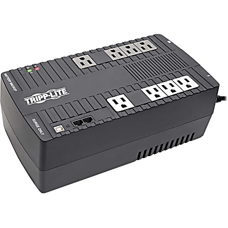 Tripp Lite UPS 650VA 325W Desktop Battery Back Up AVR Compact 120V USB Muted Alarm - Wall/Desktop/Floor Mountable - 12 Hour Recharge - 2.50 Minute Stand-by - 115 V AC, 120 V AC Input - 8 x NEMA 5-15R