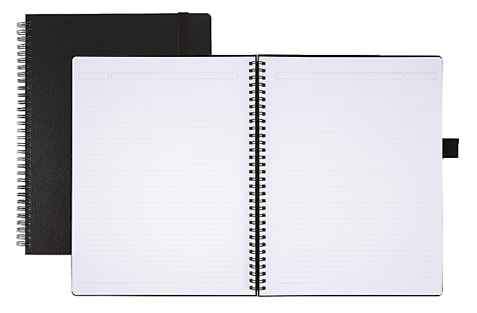 Office Depot® Brand Hard Cover Premium Business Notebook, 8 1/2" x 11", 1 Subject, Narrow Ruled, 120 Pages (60 Sheets), Black