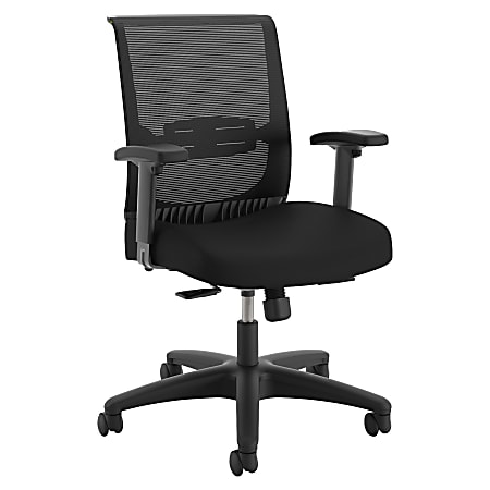 HON® Convergence Task Chair, With Height And Width Adjustable Arms, Black