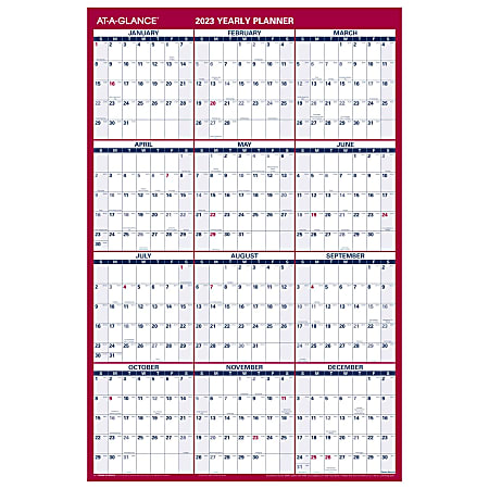 AT-A-GLANCE 2023 RY Vertical Horizontal Reversible Erasable Wall Calendar, With Marker, Large, 36" x 24"