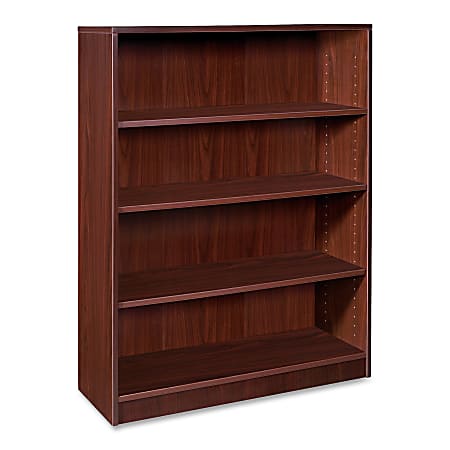Lorell® Laminate Bookcase, 4-Shelf, 48"H, Mahogany